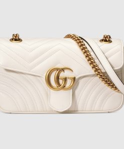 GG MARMONT SMALL SHOULDER WHITE BAG