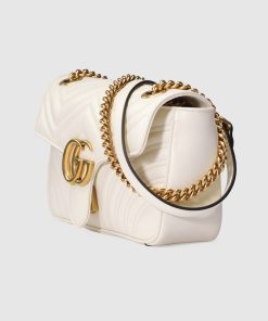 GG MARMONT SMALL SHOULDER WHITE BAG