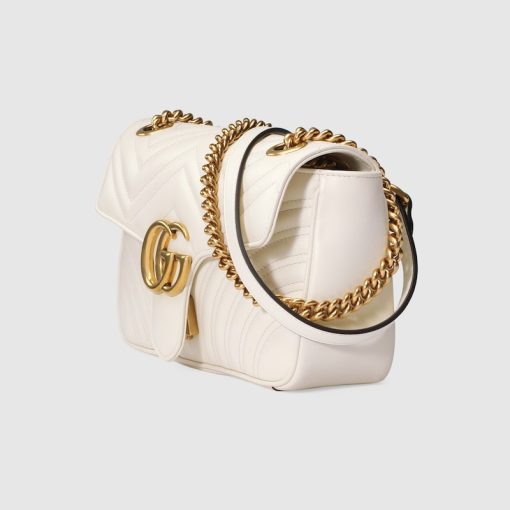 GG MARMONT SMALL SHOULDER WHITE BAG