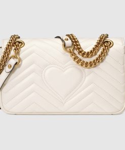 GG MARMONT SMALL SHOULDER WHITE BAG