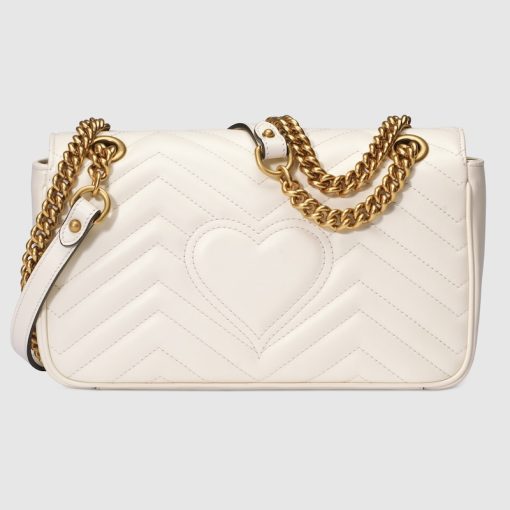 GG MARMONT SMALL SHOULDER WHITE BAG