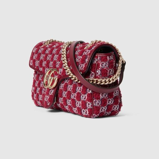 GG MARMONT SMALL SHOULDER RED TWEED BAG