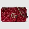 GG MARMONT SMALL ROSSO ANCORA VELVET BAG