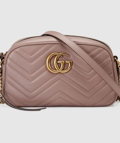 GG MARMONT SMALL DUSTY PINK LEATHER BAG