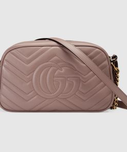 GG MARMONT SMALL DUSTY PINK LEATHER BAG