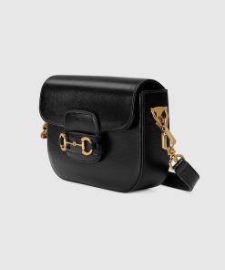 GUCCI HORSEBIT 1955 MINI SHOULDER BLACK BAG