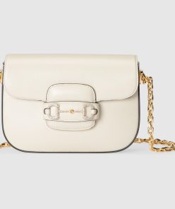 GUCCI HORSEBIT 1955 MINI WHITE SHOULDER BAG