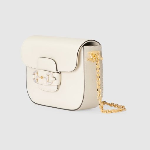 GUCCI HORSEBIT 1955 MINI WHITE SHOULDER BAG