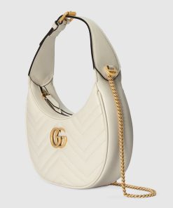 GG MARMONT MINI WHITE LEATHER SHOULDER BAG