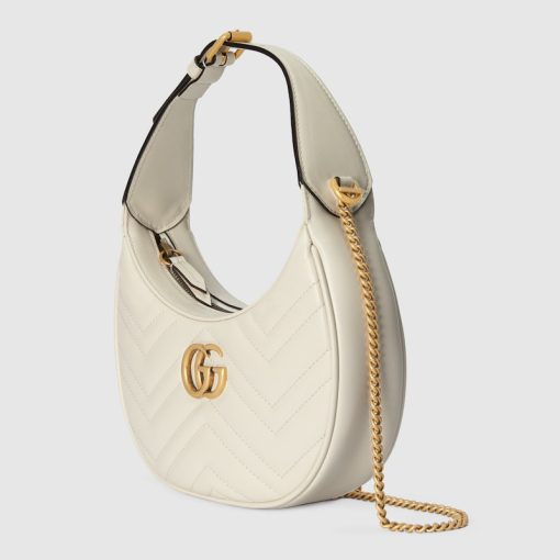 GG MARMONT MINI WHITE LEATHER SHOULDER BAG