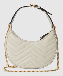 GG MARMONT MINI WHITE LEATHER SHOULDER BAG