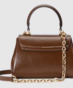 GUCCI HORSEBIT 1955 MINI TOP LIGHT BROWN HANDLE BAG