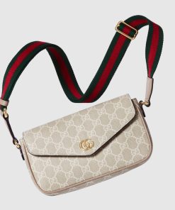 GUCCI OPHIDIA MINI BAG BEIGE AND OATMEAL