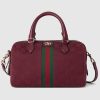 OPHIDIA SMALL TOP HANDLE BAG ROSSO ANCORA RED CANVAS