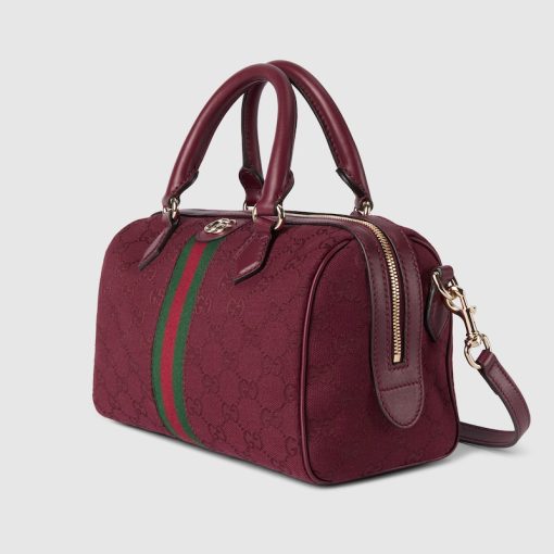 OPHIDIA SMALL TOP HANDLE BAG ROSSO ANCORA RED CANVAS