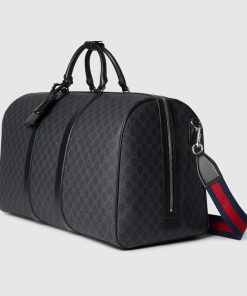 GG DUFFLE BLACK SUPREME CANVAS BAG