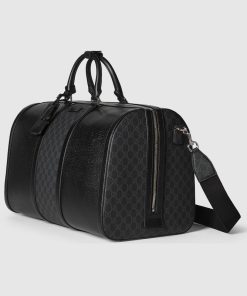 GG LARGE DUFFLE BAG BLACK GG SUPREME CANVAS