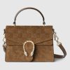 DIONYSUS MINI TOP HANDLE BROWN GG SUEDE BAG