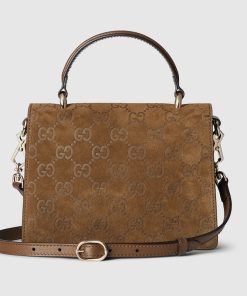 DIONYSUS MINI TOP HANDLE BROWN GG SUEDE BAG