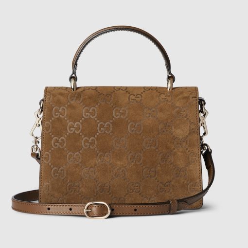 DIONYSUS MINI TOP HANDLE BROWN GG SUEDE BAG