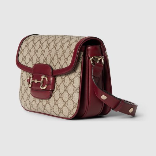 GUCCI HORSEBIT 1955 SMALL BEIGE AND ROSSO BAG