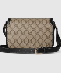 GUCCI HORSEBIT 1955 BEIGE AND DARK BROWN FABIC MINI BAG