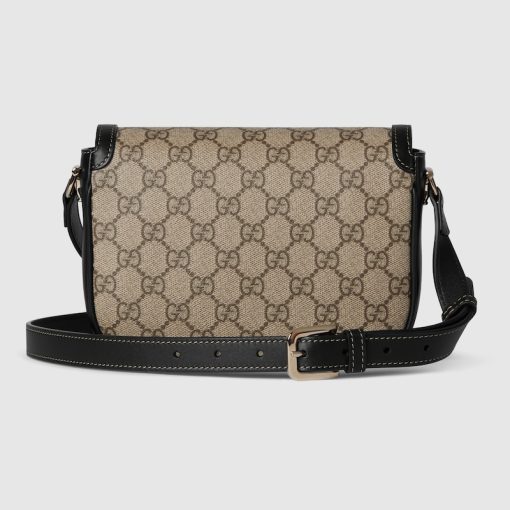 GUCCI HORSEBIT 1955 BEIGE AND DARK BROWN FABIC MINI BAG