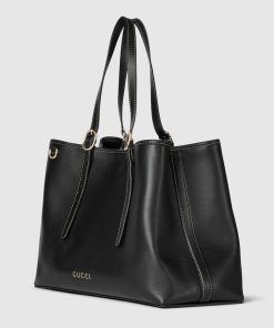 GG EMBLEM MEDIUM TOTE BLACK BAG