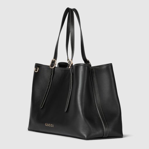 GG EMBLEM MEDIUM TOTE BLACK BAG