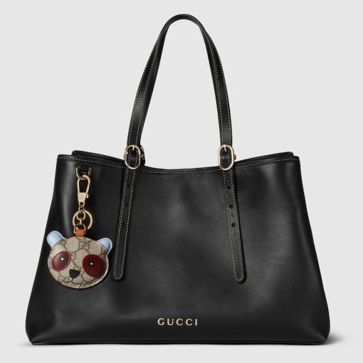 GG EMBLEM MEDIUM TOTE BLACK BAG