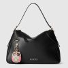 GG EMBLEM LARGE SHOULDER BLACK BAG