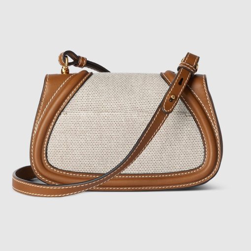 GUCCI BLONDIE MINI SHOULDER NATURAL CANVAS BAG