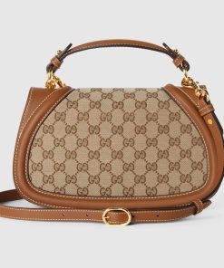 GUCCI BLONDIE SMALL TOP HANDLE BEIGE AND DARK BROWN BAG