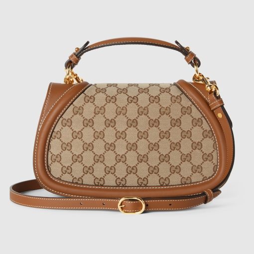 GUCCI BLONDIE SMALL TOP HANDLE BEIGE AND DARK BROWN BAG