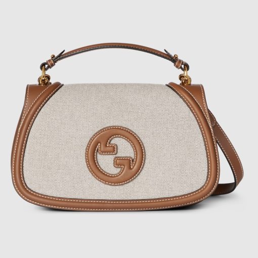 GUCCI BLONDIE MEDIUM TOP HANDLE COTTON LINEN BAG