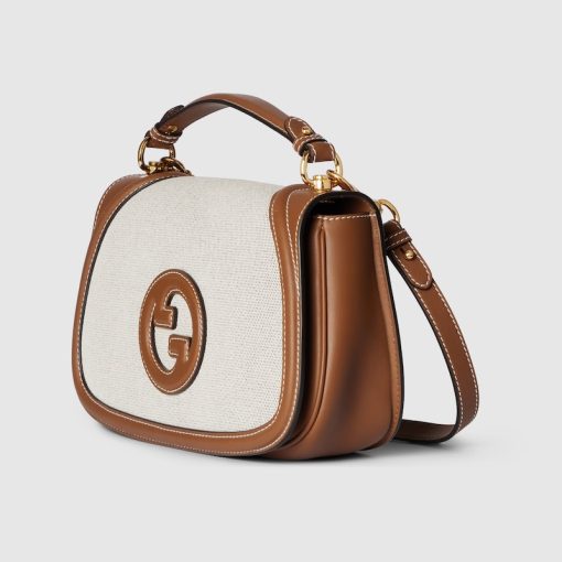 GUCCI BLONDIE MEDIUM TOP HANDLE COTTON LINEN BAG