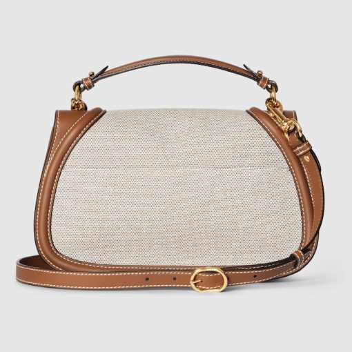 GUCCI BLONDIE MEDIUM TOP HANDLE COTTON LINEN BAG