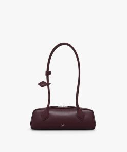 ALAIA SMALL GARNET RED BAG IN LEATHER